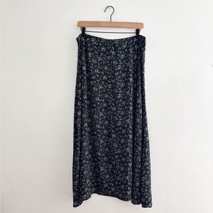 Vintage Black Floral Skirt